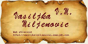 Vasiljka Miljenović vizit kartica